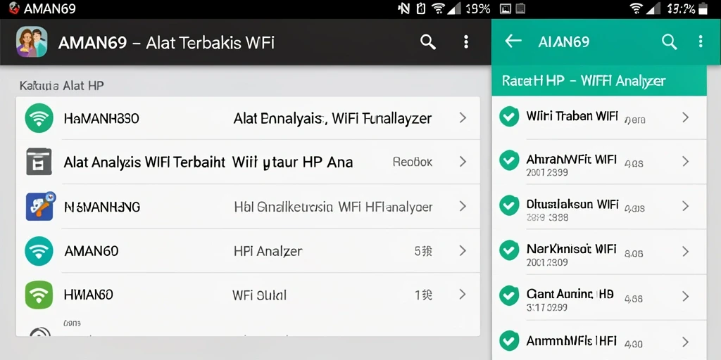 Tampilan antarmuka AMAN69 menampilkan informasi jaringan WiFi dengan jelas.