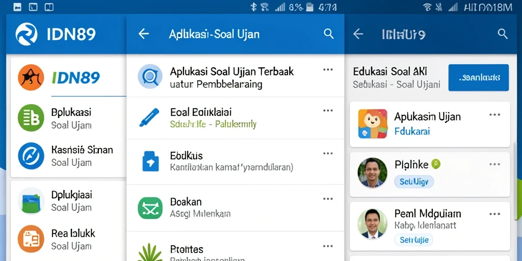 Tampilan antarmuka IDN89 yang menarik untuk soal ujian dan pembelajaran.