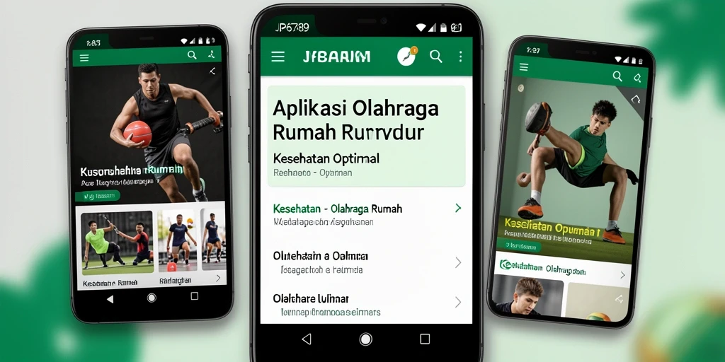 Tampilan antarmuka aplikasi JP6789 yang intuitif untuk olahraga rumah.