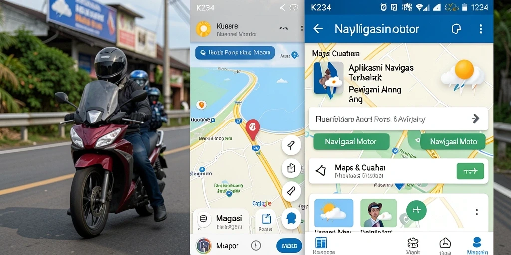 Tampilan antarmuka K234 untuk Navigasi Motor yang intuitif dan informatif.