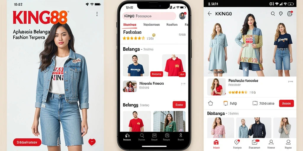 Antarmuka KING88 yang ramah pengguna dan menarik untuk berbelanja fashion.