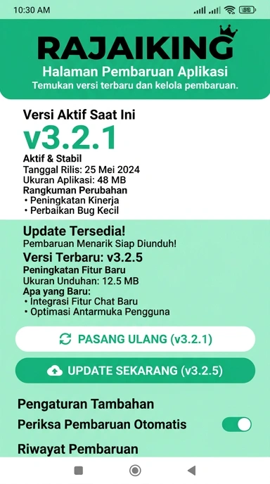 Riwayat Versi Aplikasi rajaking Terbaru untuk Android